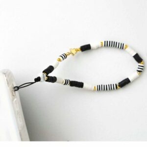 MOXYO - Beaded Phone Charm strap - Black & White