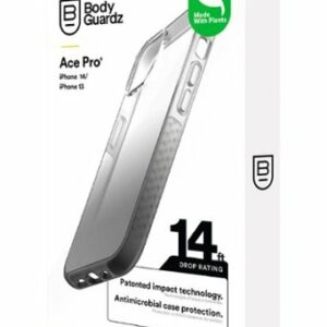 BodyGuardz - Ace Pro Gravity Case for iPhone 14 - Black/White