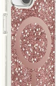 kate spade new york - Protective Hardshell Magsafe Case for iPhone 14 and iPhone 13 - Chunky Glitter Rose Gold