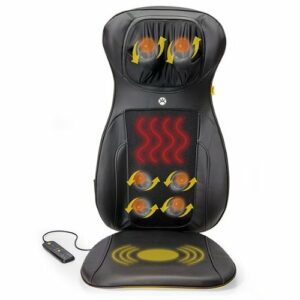 iHome - SHIATSUMASSAGE LOUNGER Deep Tissue Back Massager with Heat - Black/Yellow