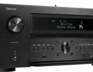 Denon - AVR-A1H (150W X 15) 15.4-Ch. with HEOS and Dolby Atmos 8K Ultra HD HDF Compatible AV Home Theater Receiver with Alexa - Black