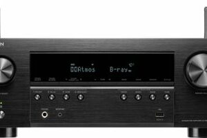 Denon - AVR-S970H 90W 7 Ch Bluetooth Capable HDR Compatible with HEOS and Dolby Atmos 8K Ultra HD AV Home Theater Receiver - Black