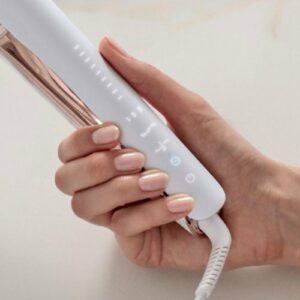 T3 - Smooth ID 1” Smart Flat Iron with Touch Interface - White & Rose Gold