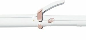 T3 - SinglePass Curl 1.25" Ceramic Long Barrel Curling and Wave Iron - White & Rose Gold