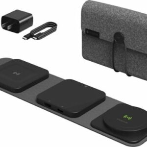 mophie - snap+ 15W multi-device travel charger with MagSafe Compatibility - Black