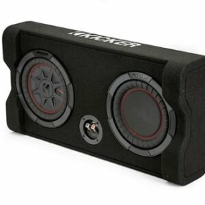 KICKER - CompRT Down-Firing 8”  Dual-Voice-Coil 2-Ohm Loaded Subwoofer Enclosure - Black