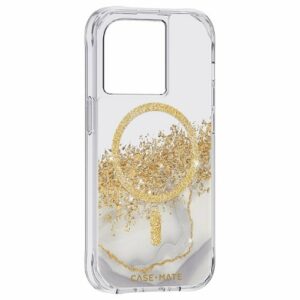 Case-Mate - HardsAntimicrobial Hardshell Case with MagSafe for Apple iPhone 14 Pro - Karat Marble