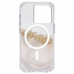 Case-Mate - HardsAntimicrobial Hardshell Case with MagSafe for Apple iPhone 14 Pro - Karat Marble