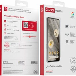 ZAGG - InvisibleShield Glass+ Defense Elite Screen Protector for Google Pixel 7