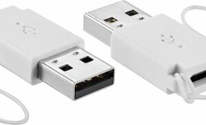 Best Buy essentials™ - Female USB-C to Male USB Adapter (2-Pack) - White