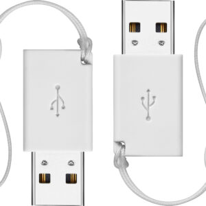 Best Buy essentials™ - Female USB-C to Male USB Adapter (2-Pack) - White