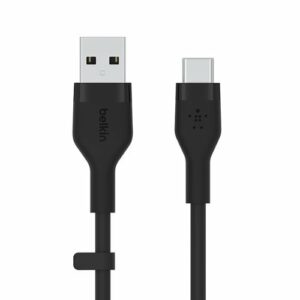 Belkin - BoostCharge Flex Silicone USB-A to USB-C Cable 6.6FT, USB-IF-Certified Cable - Black