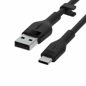 Belkin - BoostCharge Flex Silicone USB-A to USB-C Cable 6.6FT, USB-IF-Certified Cable - Black