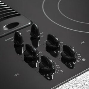 GE Profile - 30" Built-In Downdraft Electric Cooktop with 4 Burners - Black