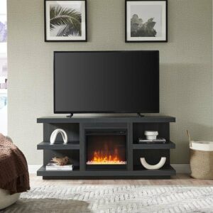 Camden&Wells - Maya Crystal Fireplace TV Stand for Most TVs up to 65" - Charcoal Gray