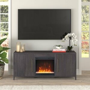 Camden&Wells - Jasper Crystal Fireplace TV Stand for Most TVs up to 65" - Charcoal Gray