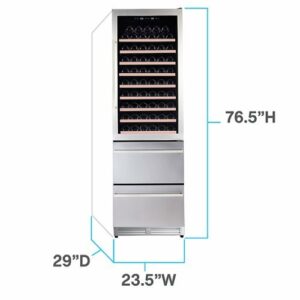 Avanti - ELITE Series Wine Cooler, 108 Bottle Capacity, 2-Drawer Beverage Center, in Stainless Steel