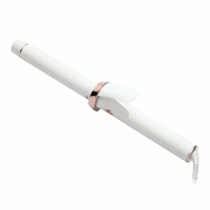 T3 - SinglePass Curl 1” Ceramic Long Barrel Curling and Wave Iron - White & Rose Gold