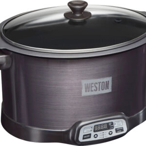 Weston - 2-in-1 Indoor Smoker and Slow Cooker - STAINLESS STEEL