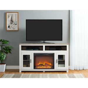 Ameriwood Home - Carver Electric Fireplace TV Stand - White