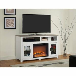 Ameriwood Home - Carver Electric Fireplace TV Stand - White