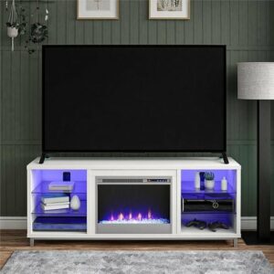 Ameriwood Home - Lumina Fireplace TV Stand for TVs up to 70" - White