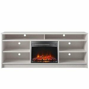 Ameriwood Home - Hendrix 65" TV Stand with Electric Fireplace - Ivory Oak