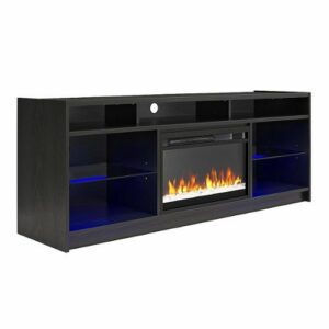 Ameriwood Home - Luna Fireplace TV Stand for TVs up to 65" - Black Oak