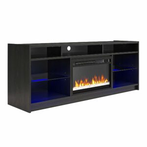 Ameriwood Home - Luna Fireplace TV Stand for TVs up to 65" - Black Oak