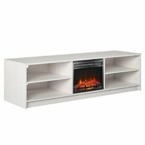 Ameriwood Home - Noble 75" TV Stand with Fireplace Insert - Ivory Oak