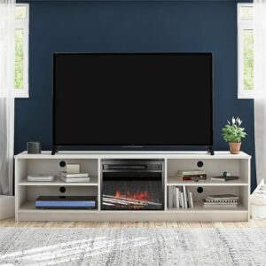 Ameriwood Home - Noble 75" TV Stand with Fireplace Insert - Ivory Oak