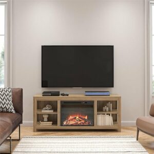 Ameriwood Home - Melville Fireplace Console TV Stand (65") - Natural