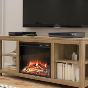 Ameriwood Home - Melville Fireplace Console TV Stand (65") - Natural