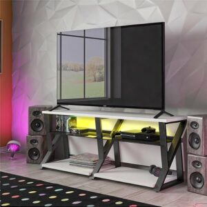 Ntense - Genesis Gaming TV Stand for TVs up to 70" - White