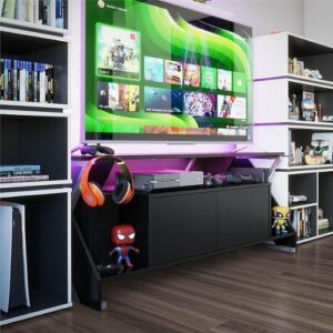 Ntense - Xtreme Gaming Console & TV Stand - Black