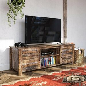 Ameriwood Home - Montana Ranch TV Stand(70") - Weathered Oak