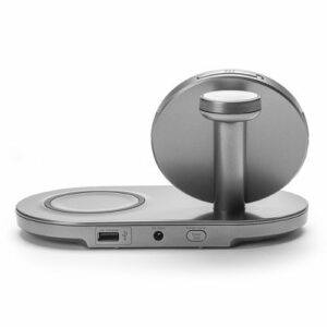 iHome - Dual Qi Wireless Fast Charging, Airpod Charging, Apple Watch Charging, and USB Charging Alarm Clock - Multi