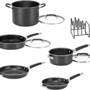 Cuisinart - SmartNest Nonstick Aluminum 9-Piece Set - Black