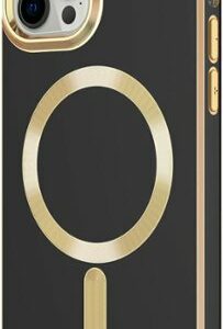 AMPD - Gold Bumper Soft Case with MagSafe for Apple iPhone 12 Pro / iPhone 12 - Black