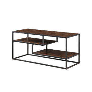 Walker Edison - Industrial TV Stand - Dark Walnut