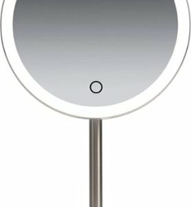 Ilios - Rechargeable 5x Round Tabletop Mirror - Silver