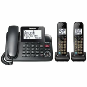 Panasonic - KX-TGF892B DECT 6.0 Expandable Corded/Cordless Phone System with Bluetooth Pairing for Wireless Headphones - Black