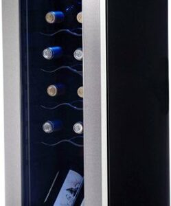 NewAir - 12-Bottle Wine Cooler with Compressor Cooling - Stainless Steel