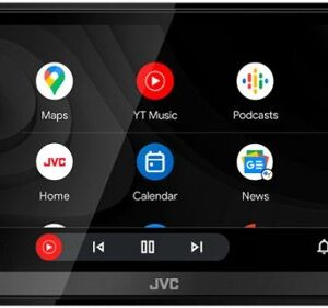 JVC - 6.8" Wireless Android Auto, Apple CarPlay Bluetooth Digital Media (DM) Receiver with Variable Color and SiriusXM Ready - Black