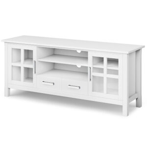 Simpli Home - Kitchener Solid Wood 60 inch Wide TV Media Stand For TVs up to 65 inches - White