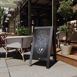 Flash Furniture - Canterbury 20"W x 2-26"D x 40"H Magnetic A-Frame Chalkboard - Black