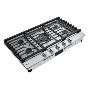 LG - 36" Built-In Smart Gas Cooktop with 5 Burners and EasyClean - Stainless Steel