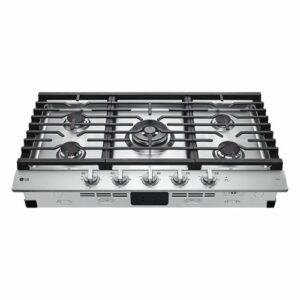 LG - 36" Built-In Smart Gas Cooktop with 5 Burners and EasyClean - Stainless Steel