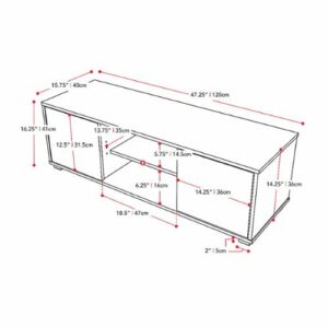 CorLiving - Hollywood Wood Grain TV Stand with Doors for Most TVs up to 55" - Dark Grey