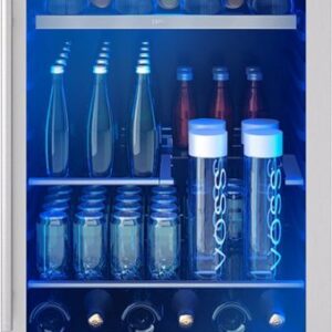 Zephyr - Presrv 24 in. 7-Bottle and 108-Can Single Zone Beverage Cooler - Stainless Steel/Glass